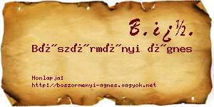 Böszörményi Ágnes névjegykártya